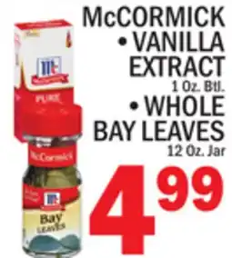 C Town McCORMICK VANILLA EXTRACT WHOLE BAY LEAVES offer