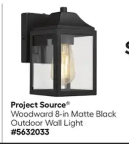 Lowe's Woodward 8-in Matte Black Outdoor Wall Light offer