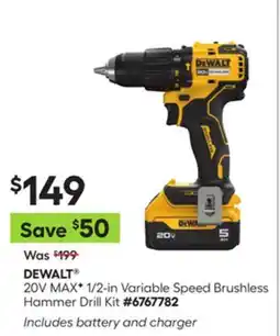 Lowe's 20V MAX* 1/2-in Variable Speed Brushless Hammer Drill Kit offer
