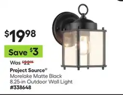 Lowe's Morelake Matte Black 8.25-in Outdoor Wall Light offer