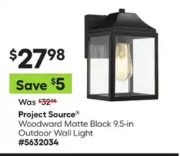 Lowe's Woodward Matte Black 9.5-in Outdoor Wall Light offer