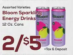 DeCicco & Sons Bloom Sparkling Energy Drinks offer