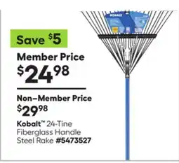 Lowe's 24-Tine Fiberglass Handle Steel Rake offer