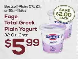 DeCicco & Sons Fage Total Greek Plain Yogurt offer