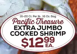 DeCicco & Sons Pacific Treasure EXTRA JUMBO COOKED SHRIMP offer