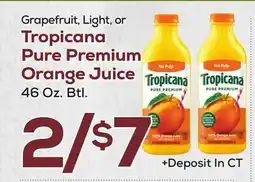 DeCicco & Sons Grapefruit, Light, or Tropicana Pure Premium Orange Juice offer