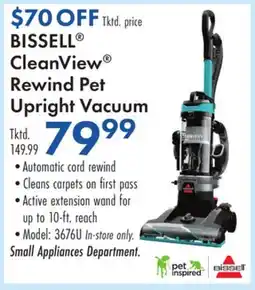 Boscov's BISSELL CleanView Rewind Pet Upright Vacuum offer