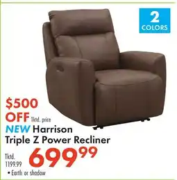 Boscov's NEW Harrison Triple Z Power Recliner offer