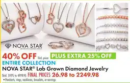 Boscov's NOVA STAR Lab Grown Diamond Jewelry offer