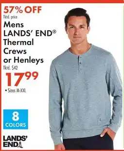 Boscov's Mens LANDS' END Thermal Crews or Henleys offer