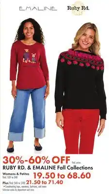 Boscov's RUBY KD. & EMALINE Fall Collections offer