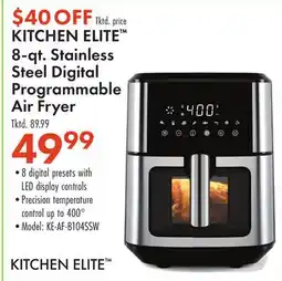 Boscov's KITCHEN ELITE 8-qt. Stainless Steel Digital Programmable Air Fryer offer