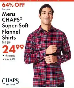 Boscov's Mens CHAPS Super-Soft Flannel Shirts offer