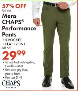 Boscov's Mens CHAPS Performance Pants offer
