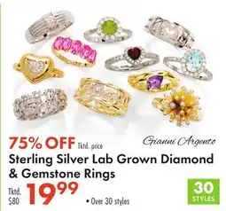 Boscov's Gianni Argento Sterling Silver Lab Grown Diamond & Gemstone Rings offer