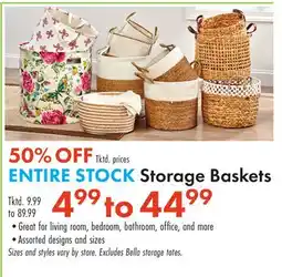 Boscov's ENTIRE STOCK Storage Baskets offer