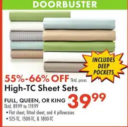 Boscov's High-TC Sheet Sets offer
