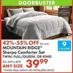 Boscov's MOUNTAIN RIDGE Sherpa Comforter Set offer