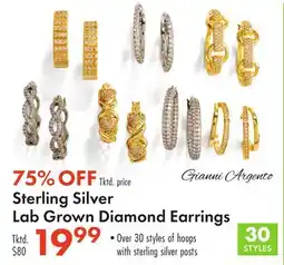 Boscov's Gianni Argento Sterling Silver Lab Grown Diamond Earrings offer