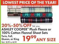 Boscov's ASHLEY COOPER Plush Fleece or 100% Cotton Flannel Sheet Sets offer