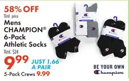 Boscov's Mens CHAMPION 6-Pack Athletic Socks offer