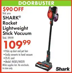 Boscov's SHARK Rocket Lightweight Stick Vacuum offer