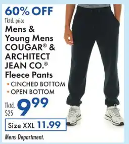 Boscov's Mens & Young Mens COUGAR & ARCHITECT JEAN CO. Fleece Pants offer