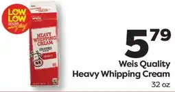 Weis Markets Weis Quality Heavy Whipping Cream offer