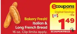 Weis Markets Italian & Long French Bread offer