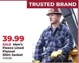 Runnings Men's Fleece Lined Flannel Shirt Jacket offer