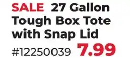 Runnings Edge 27 Gallon Tough Box Tote with Snap Lid offer