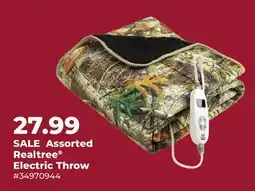 Runnings Assorted Realtree Electric Throw offer