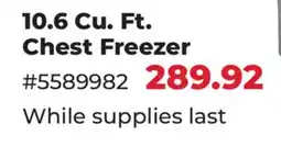 Runnings Bridgeland 10.6 Cu. Ft. Chest Freezer offer