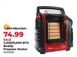 Runnings 4,000/9,000 BTU Buddy Propane Heater offer
