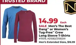Runnings Men's The Best Dang or Women's Tug-Free Crew Long Sleeve T-Shirts offer