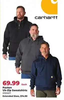 Runnings Carhartt Paxton 1/4-Zip Sweatshirts offer