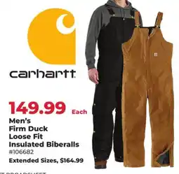 Runnings Carhartt Men's Firm Duck Loose Fit Insulated Biberalls offer