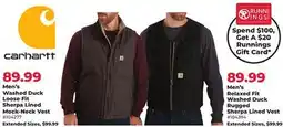 Runnings Carhartt Men's Washed Duck Loose Fit Sherpa Lined Mock-Neck Vest offer