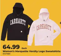 Runnings Carhartt Women's Marquette Varsity Logo Sweatshirts offer