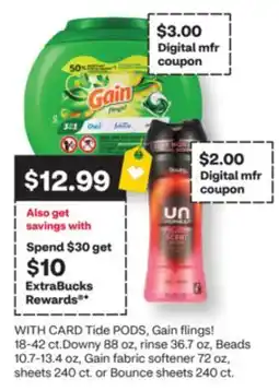 CVS Tide PODS, Gain flings! 42 ct offer