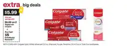 CVS ANY Optic White Advanced 3.2 oz Charcoal, Purple, Sensitivity 3.4-4.2 oz or Total 3 oz toothpaste offer