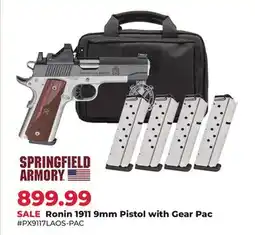 Runnings Springfield Armory Ronin 1911 9mm Pistol with Gear Pac offer