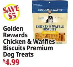 Ocean State Job Lot Golden Rewards Chicken & Waffles Biscuits Premium Dog Treats offer