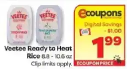 Weis Markets Veetee Ready to Heat Rice offer