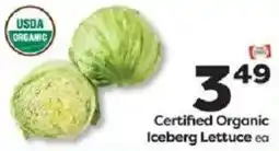 Weis Markets Certified Organic Iceberg Lettuce offer
