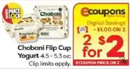 Weis Markets Chobani Flip Cup Yogurt offer