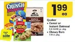 ACME Quaker cereal or instant oatmeal or chewy bars offer