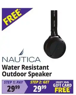 Ocean State Job Lot Nautica water resistant outdoor speaker offer