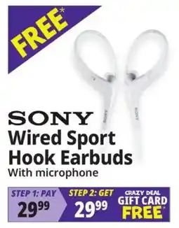 Ocean State Job Lot Sony wired sport hook earbuds with microphone offer