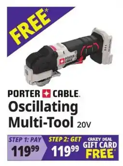 Ocean State Job Lot Porter cable oscillating multi-tool 20v offer